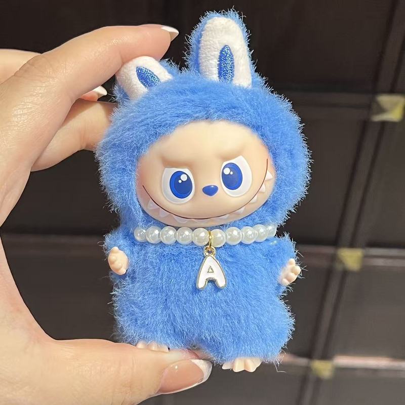 mini版labubu4代珍珠项链迷你拉布布挂件26个字母吊坠配件娃衣|undefined