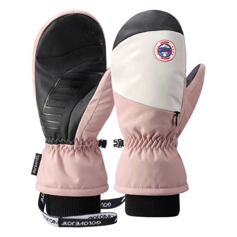 Professional ski gloves women's veneer stuffy waterproof finger inner five-finger liner wristband touch screen men's wholesale outdoor