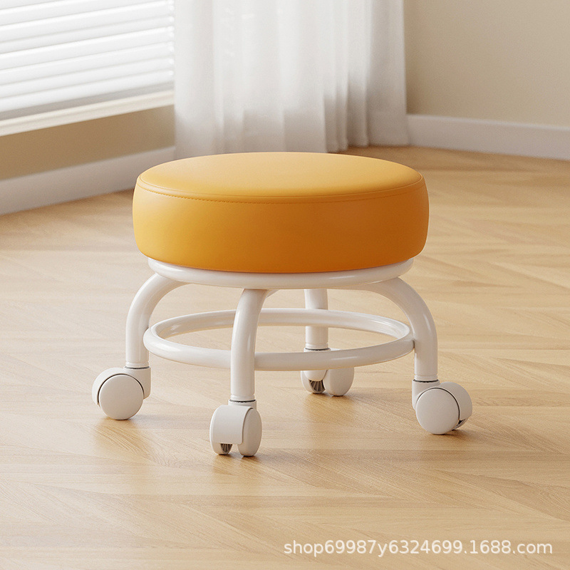 Rueda universal taburete pequeño polea doméstica taburete redondo para cambiar zapatos limpiador taburete bajo con artefactos mágicos para niños pequeños taburetes silenciosos