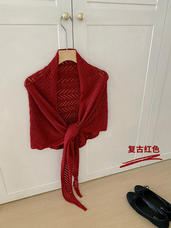 春夏季防晒韩代同款小众天丝亚麻针织衫外搭女披肩空调衫罩衫上衣|undefined