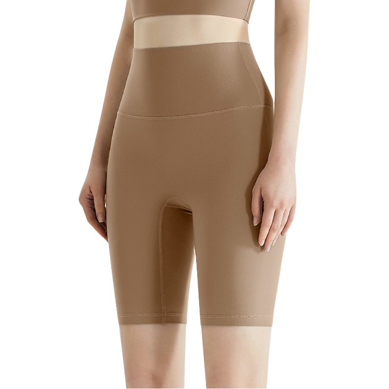 LAHN sin tamaño sentido de la nube pantalones de yoga quinto pantalones desnudos alto elástico desgaste exterior vientre contracción cadera levantamiento adelgazamiento yoga medio Pantalones