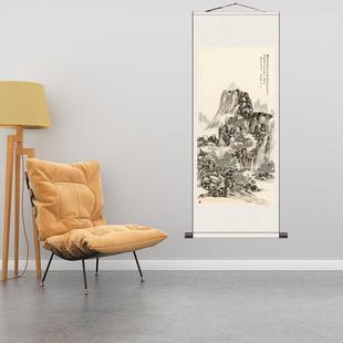 Huang Binhong's Landscape Ink Painting, Teahouse Decorative Painting, Living Room Hanging Painting, Green Landscape, Fortune-Attracting Entrance Hall, Riverside Spring Outing Picture