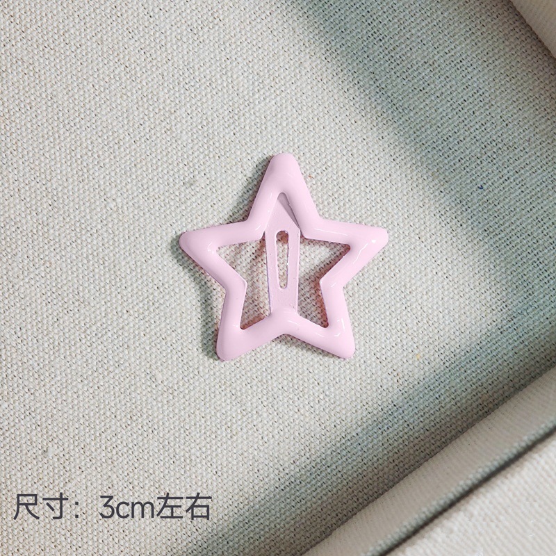 About 3cm five-pointed star bb clip-light pink