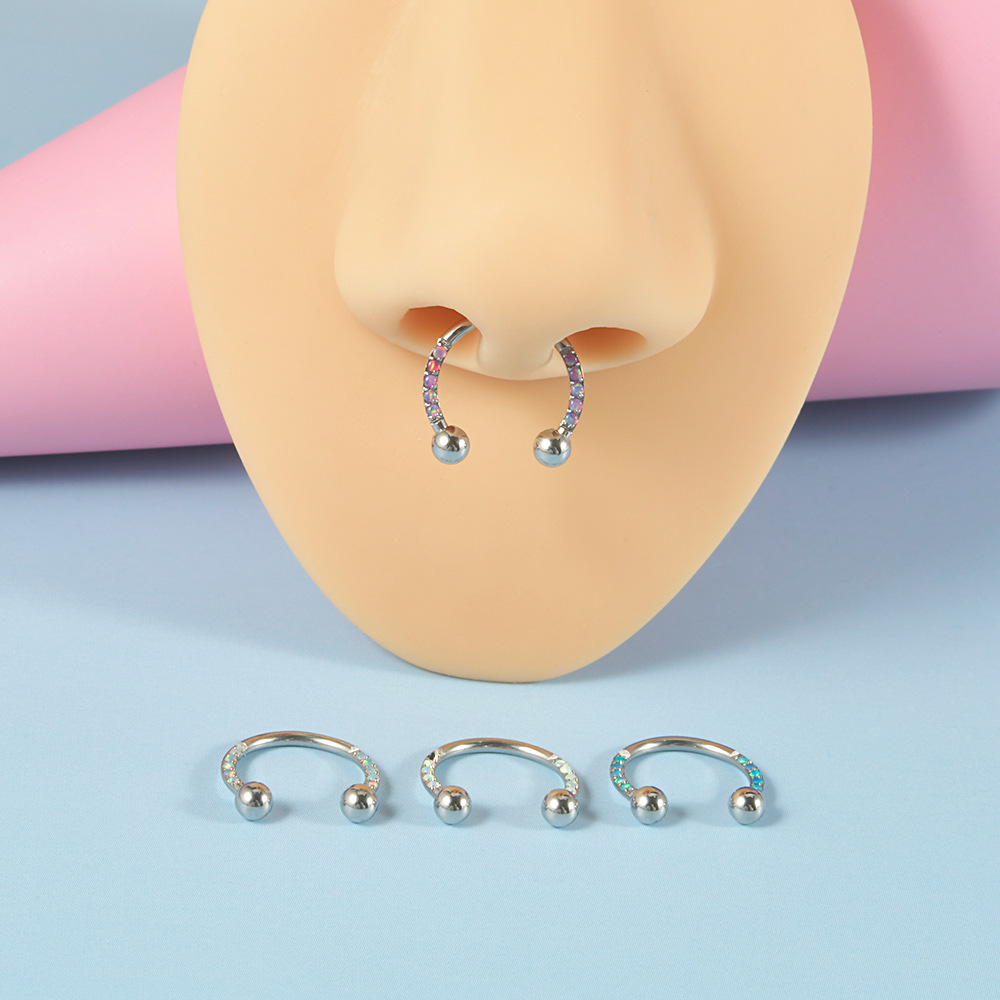 2 Pieces Nose Rings & Studs Lady U Shape Stainless Steel Polishing Nose Ring display picture 5
