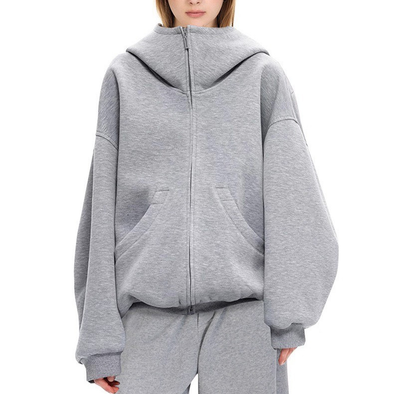 American Heavyweight Zipper Hooded Cardigan Sweatshirt Jacket for Men and Women in Autumn and Winter Retro Striped Couple Casual Tops