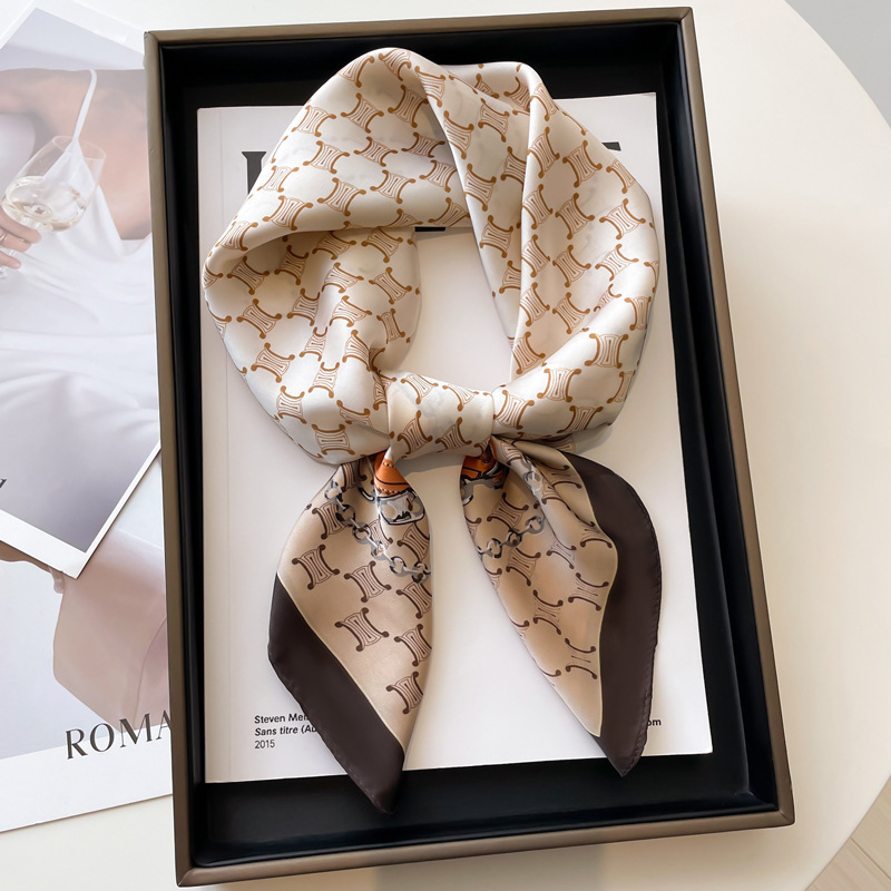 Timeless Classic~ Cashew Flower Small Square Scarf for Women, Spring and Autumn Neck Protector, Paired with Shirts and Suits, Thin Scarf