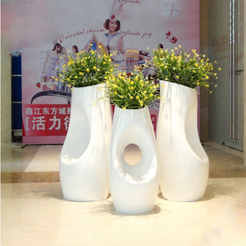 FPVC combinación de maceta de flores centro comercial hotel sala de ventas decoración interior al aire libre vasijas de flores flores flores
