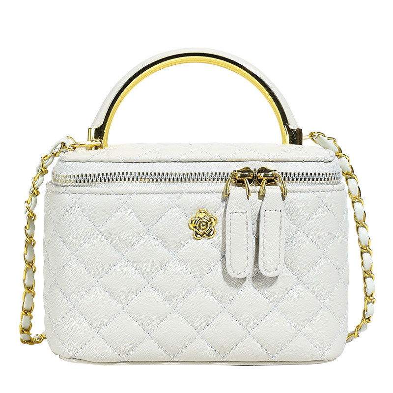 Bolso de mano de lujo ligero estilo francés, bolso cuadrado pequeño para mujer, nuevo modelo transfronterizo 2026, bolso cruzado de cadena acolchado de alta calidad.