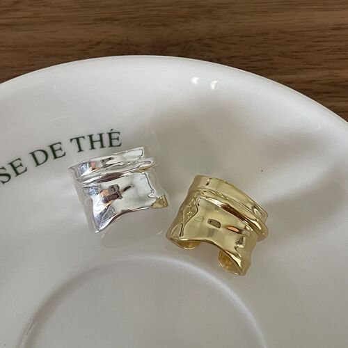 Fan Zhiqiao European and American 925 sterling silver heavy industry wide ring hand jewelry for women minimalist female design ins internet celebrity ring