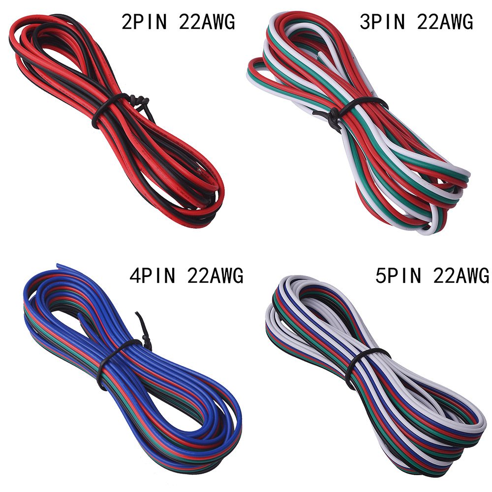 现货批发RGB led灯条连接线3pin彩色并线电子线纯铜100米一卷现货