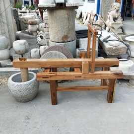 打糍粑石臼机石窝子家用老式脚踏实木架工具打年糕机锤辣椒酱