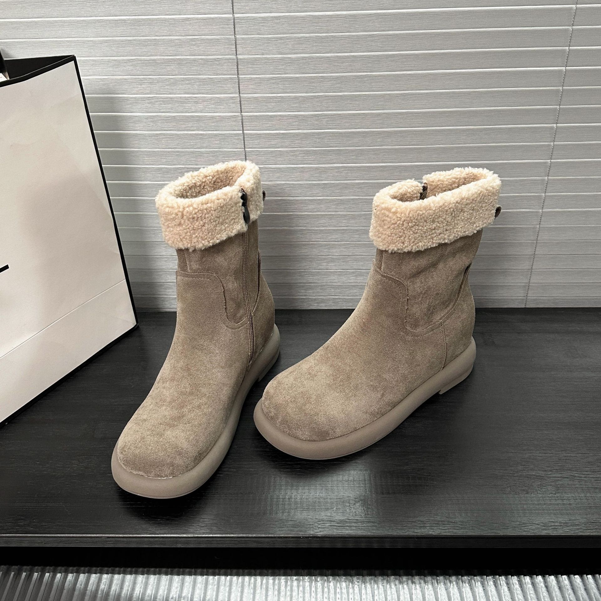 Botas de Nieve con Plataforma y Cremallera para Mujer de 6 cm, Microfibra y Caucho, Térmico, para Invierno
