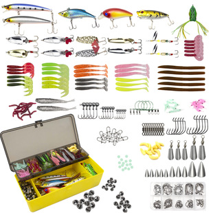 Hunting High Luya bait suit 303 pieces bionic fake soft bait Mino vib cross-border fishing gear full suit sequins bait accessories