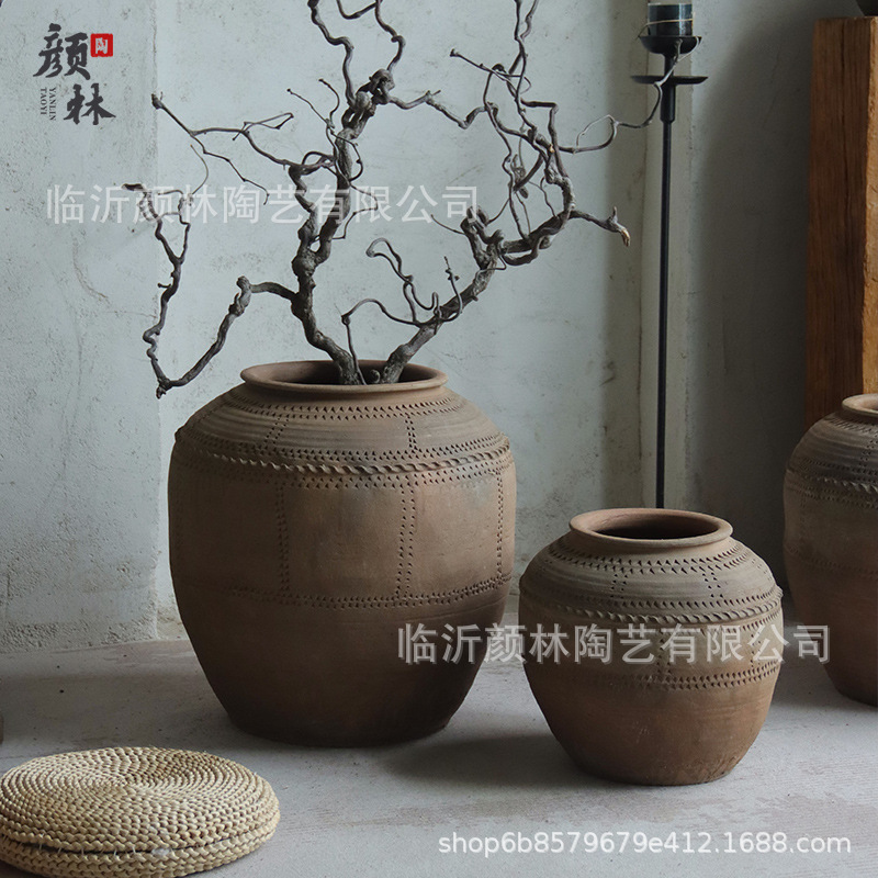 Antigüedad tallada a mano en cerámica gruesa, herencia cultural intangible en cerámica, gran barriga de cerámica, viento tranquilo, decoración del hogar Zen en cerámica