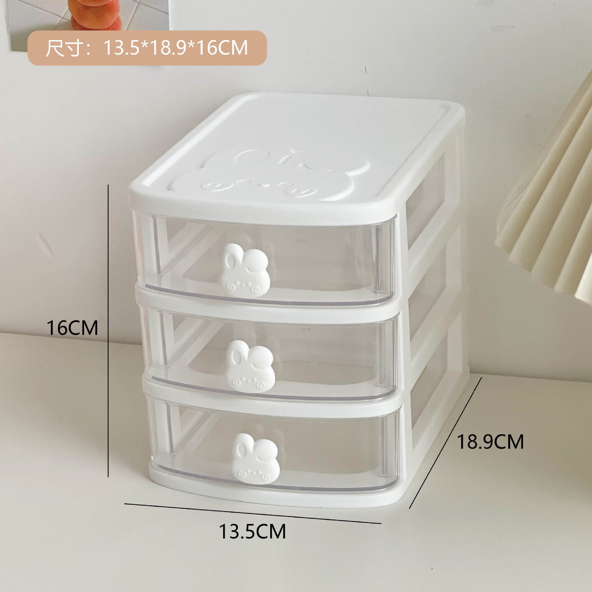 Organizador de escritorio con estantes y cajón, elevador para monitor o computadora.