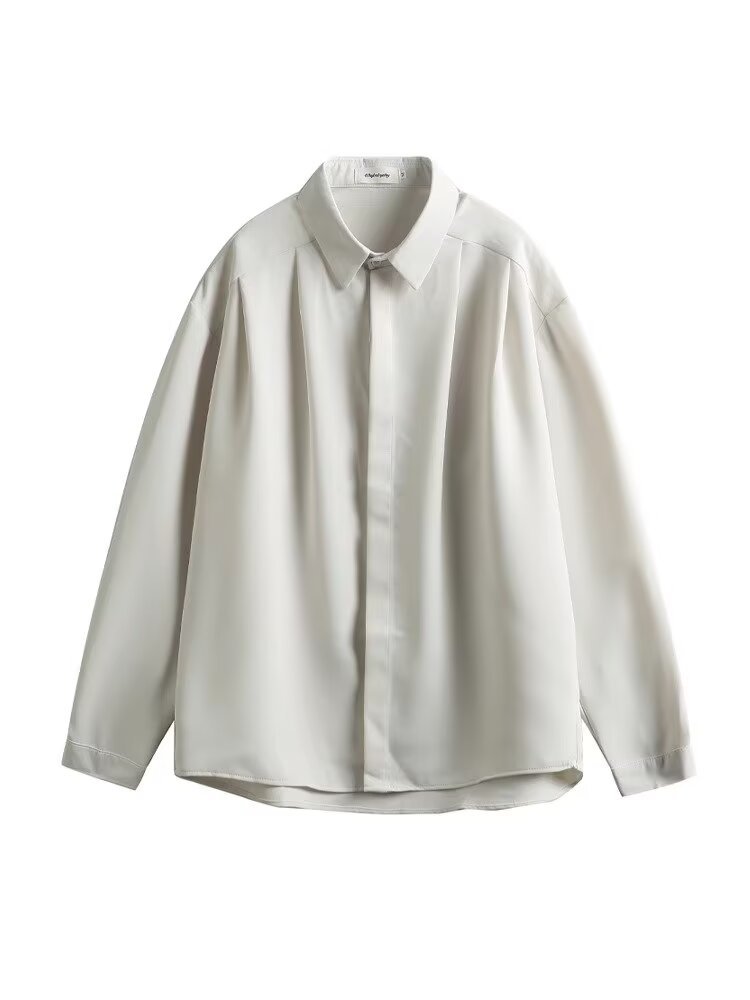 2024 Letter Long-Sleeve Shirt Japanese Hong Kong Style Ins Loose Shirt Men's Summer Trendy Versatile Casual Jacket