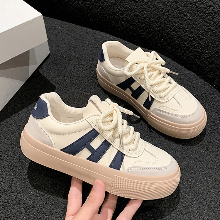 小众原创设计厚底小白鞋女2025春秋新款德训鞋复古板鞋运动休闲鞋|undefined