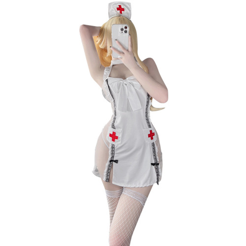 Sexy lingerie suspender lace see-through nurse uniform hot sexy uniform suit no need to take off flirting 2501 for adults