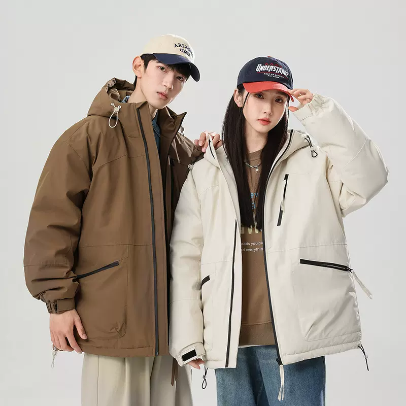 新款男装立领韩系潮男港风青少年潮流百搭外套连帽棉服男款潮男女