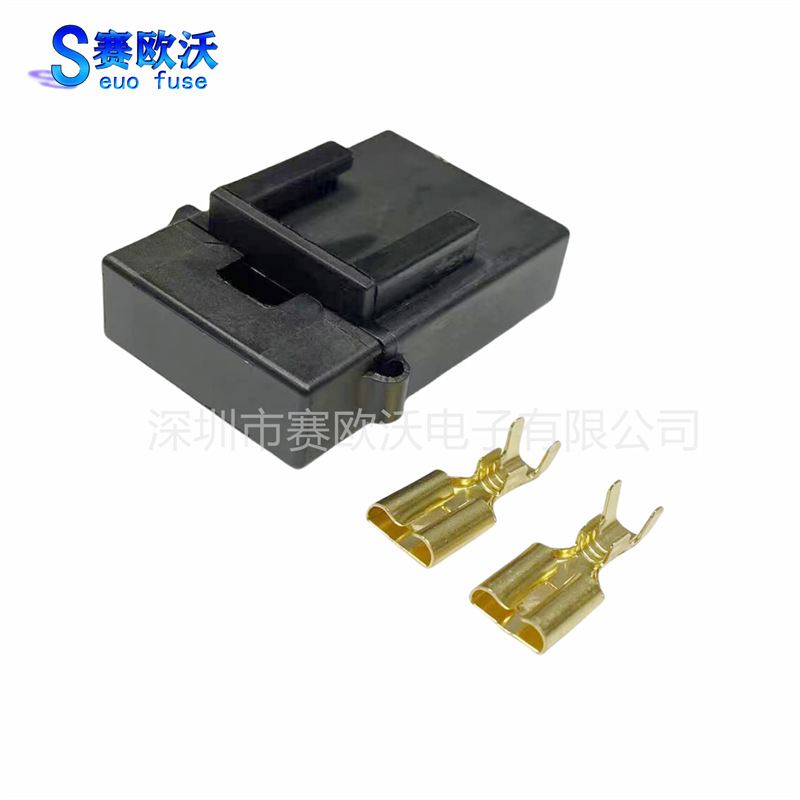 供应保险盒2孔黑色带盖保险盒 BX2017汽车线束保险盒打火机保险盒