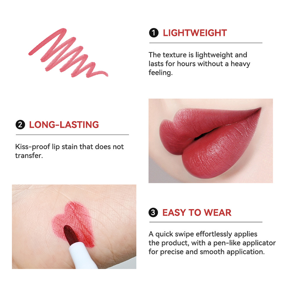 lakerain lip liner pen matte, not easy to stick to the cup, smooth lip liner pen Specification drawing