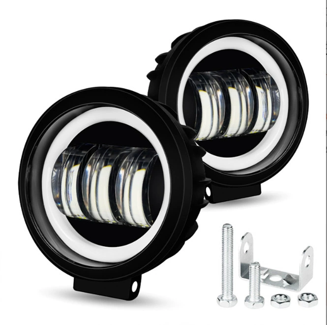 4inch круглый 30W Angel Eye мотоциклетный светодиодный прожектор Wrangler внедорожник противотуманный фонарь автомобильный рабочий свет