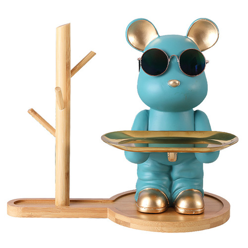 Creative Bear Entrance Hall Key Holder Shelf Decorative Item Home Living Room Shoe Cabinet Ornament Money Bank Gift