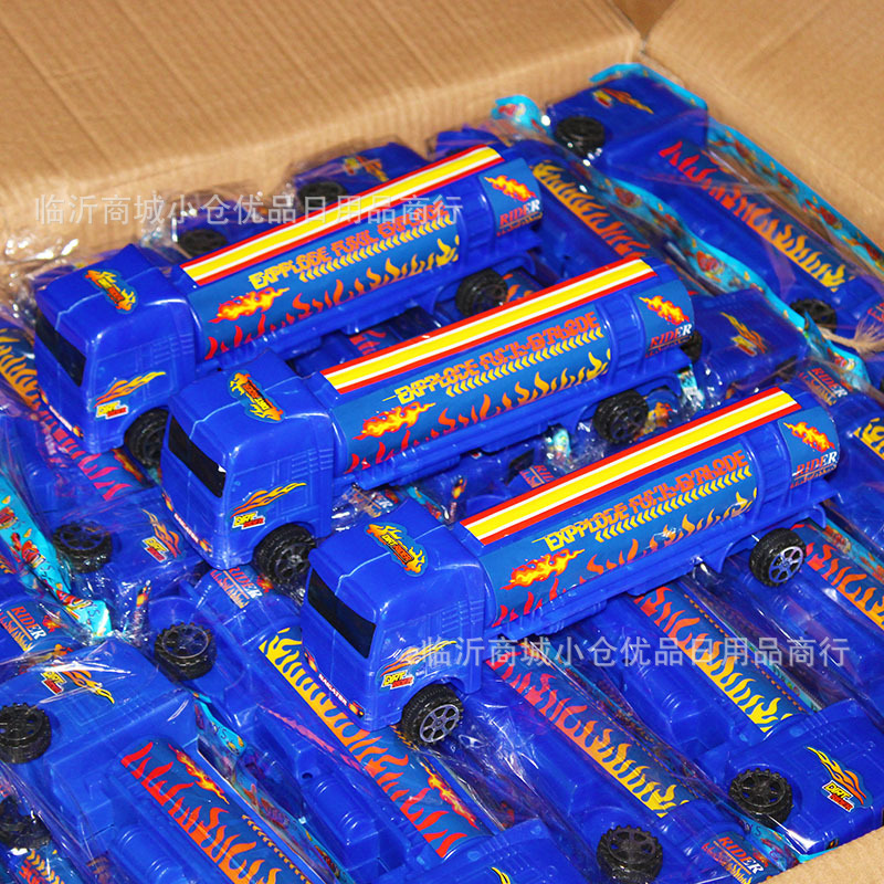 Wholesale 2 Yuan Toy Car Boy Hand Push Transport Truck Artificial Oil Tanker Scooter Gift Export Toys Wholesale