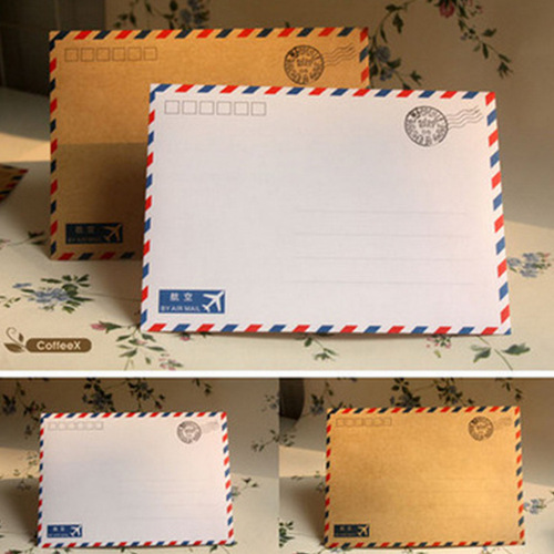 Korean cute retro aviation style letter paper, long Western-style postcard envelope, can be mailed 8 pieces