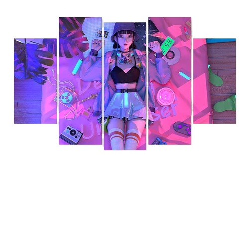 Hot cyberpunk hanging painting for internet cafes, bars, background wall decoration, bedroom mural, e-sports hotel room decor