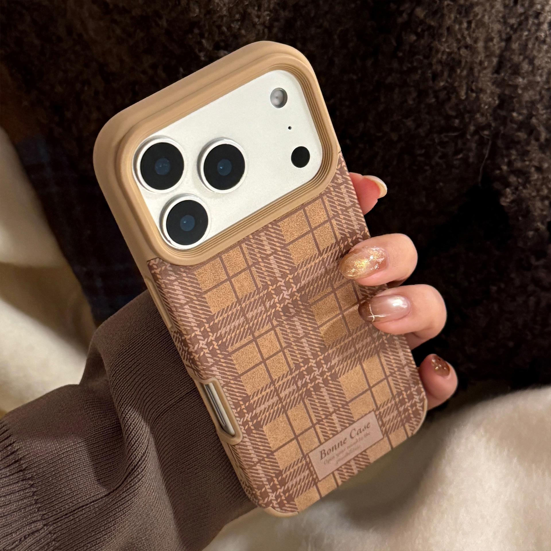 Britische Lederhülle, passend für iPhone 16, Fruit 17 Pro Max, 15 Vintage Brown, 14 Shockproof, 13 Soft Case_voghion.com