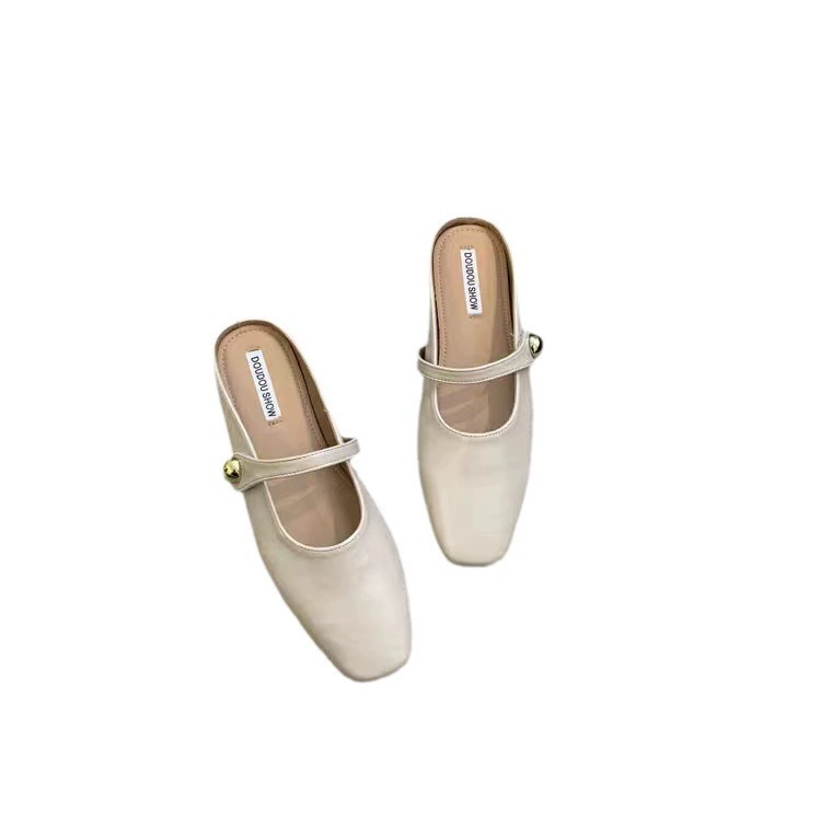 Spring summer slide, slippers, 2024 years, french style, soft sole