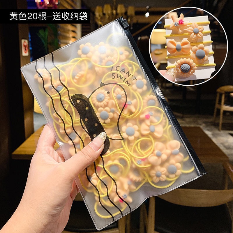 Cuerda de pelo para niños corbata de pelo para niñas goma pequeña banda de goma lindo bebé no duele tocado de pelo flor femenina cuerda de pelo Shixi