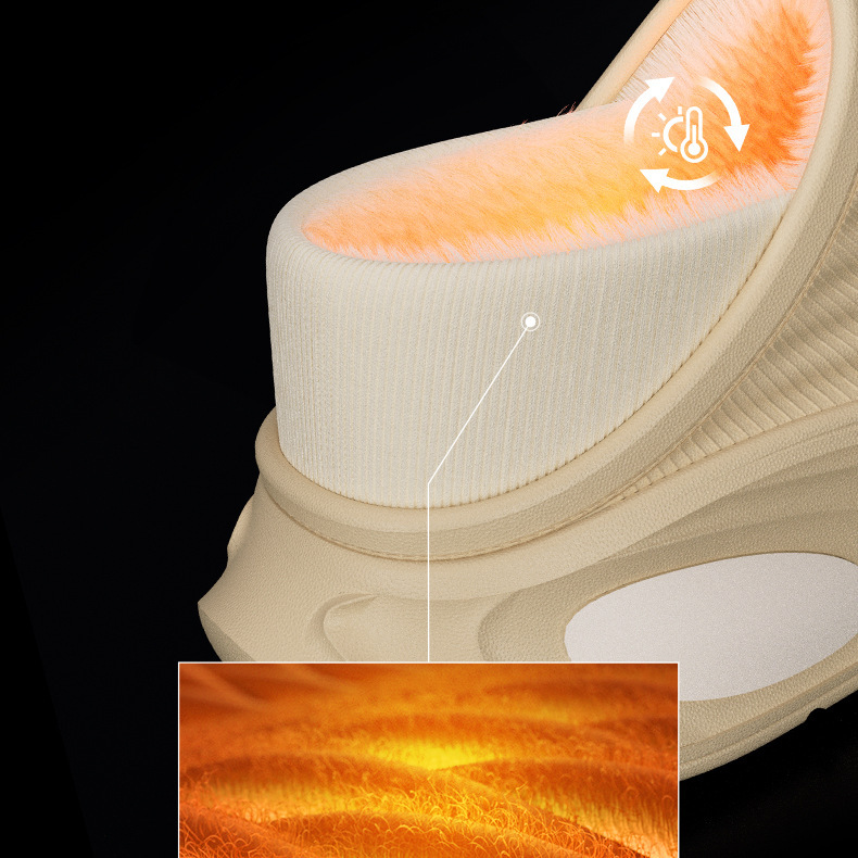 Waterproof Warm Slippers For Women Non-slip Thick-soled Plush_voghion.com