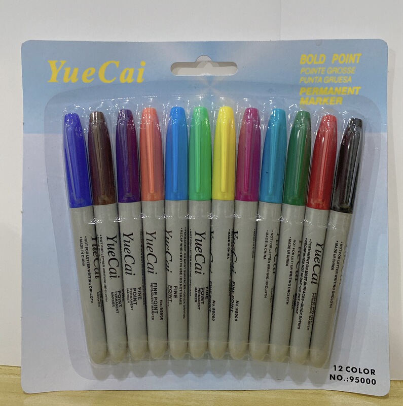 10/12 Bullet-Shaped Colored Markers Waterproof Quick-Dry Marking Pens for Drawing and Student Graffiti 10/12 Bullet-Shaped Colored Markers Waterproof Quick-Dry Marking Pens for Drawing and Student Graffiti