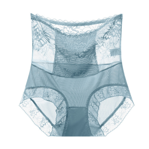 High-waisted lace tummy-controlling butt-lifting underwear for girls summer thin breathable corset seamless body briefs live broadcast