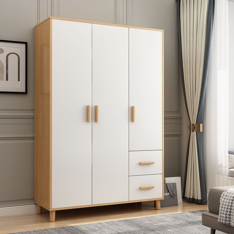 Solid Wood Wardrobe for Home Bedroom Modern Simple Simple Assembly Rental House Combination Cabinet Multi-Functional Large Wardrobe