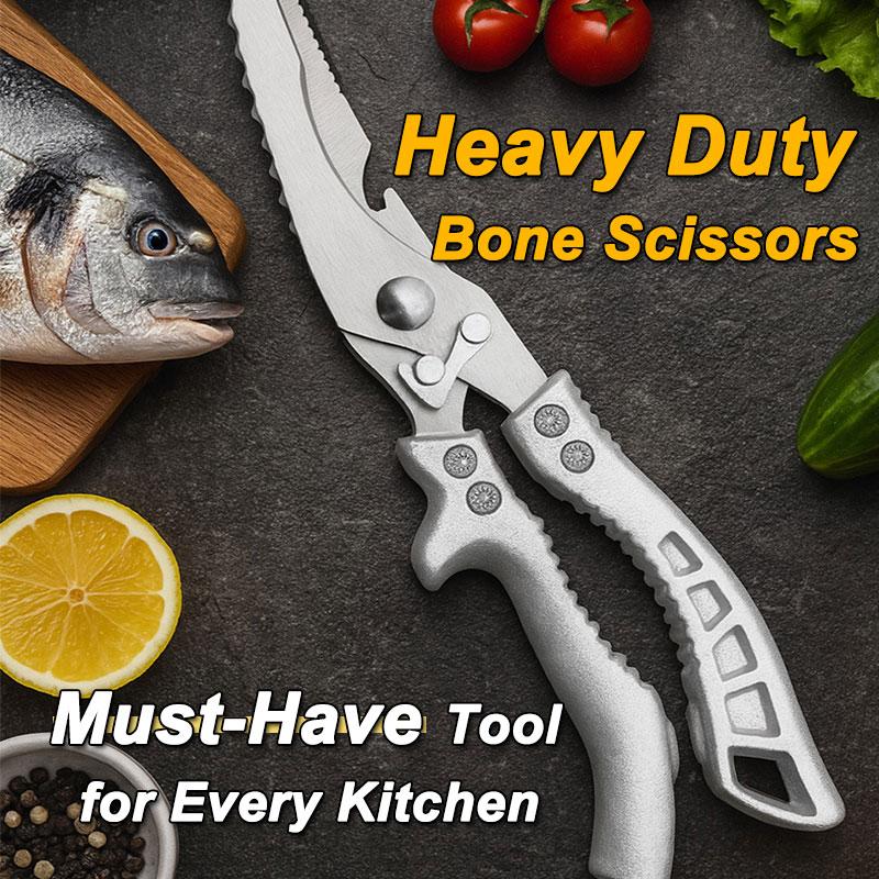 In-stock stainless steel multifunctional heavy-duty chicken bone scissors, sharp household food scissors for cutting chicken bones and fish bones, kitchen scissors