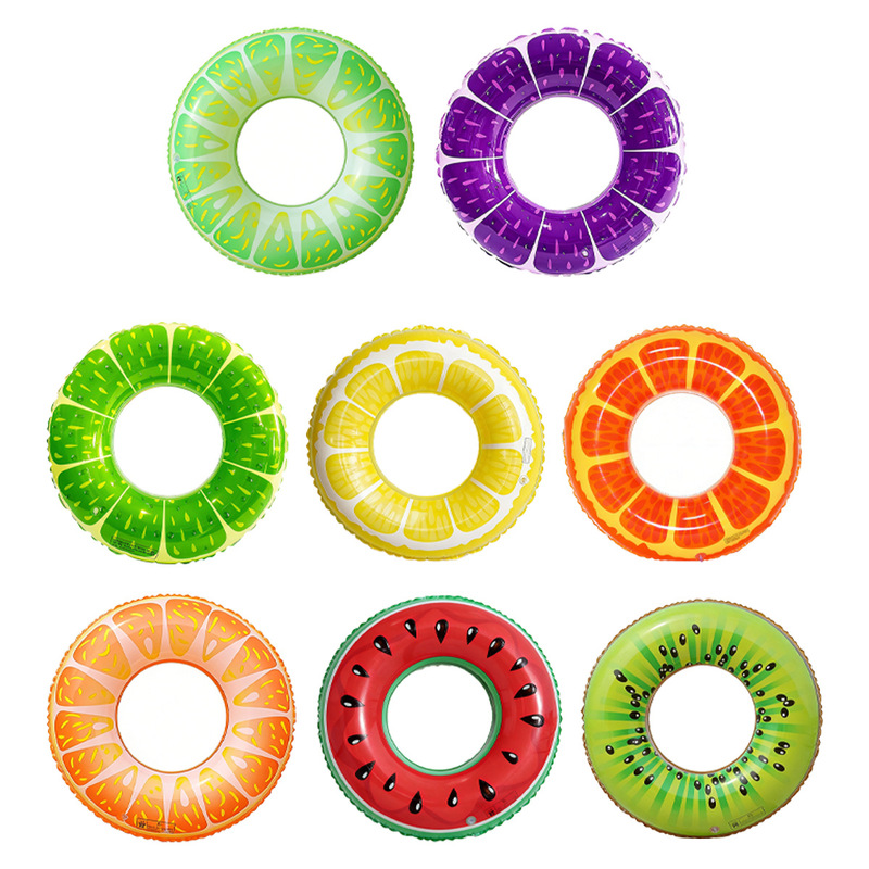 Swim Ring for Adults and Children, Pvc Inflatable Water Toy, Thickened Fruit-Shaped Swim Ring, Inflatable Swim Ring, Children's Underarm Ring