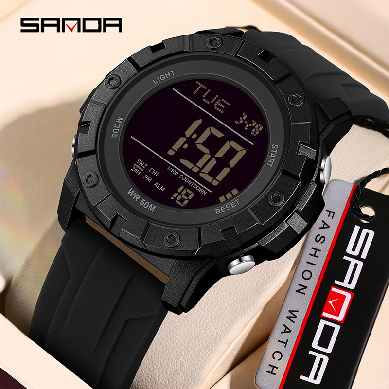 Sanda nuevo reloj electrónico SANDA reloj multifuncional para estudiantes masculinos y femeninos reloj electrónico de moda a prueba de agua al aire libre