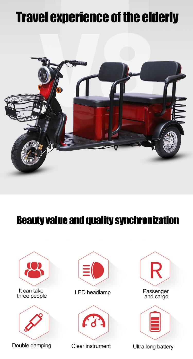 Elderly Mobility Scooter Customizable Logo Electric Tricycle