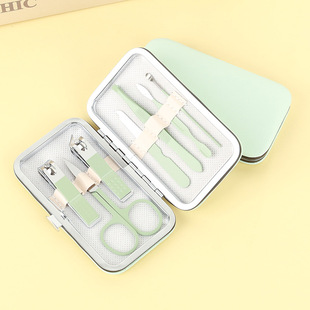 Household nail clippers suit Matcha Green 7-piece set nail clippers full set high-looking nail tools gift nail clippers