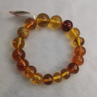 Natural Baiji Jin Amber Bracelet Golden Amber Amber Jewelry High-End Gift Jewelry