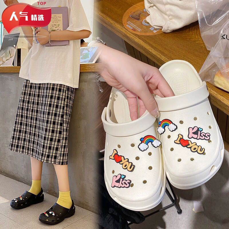 EVA дырки обувь женская XIXIT нескользящая мягкая подошва школьница Баотоу сладкая мода медсестра пляж холодные тапочки женщина лето