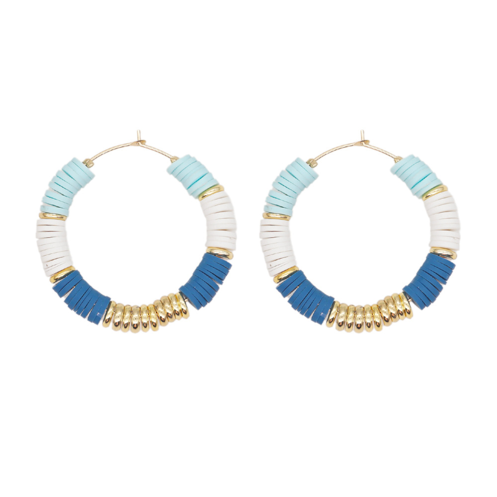 soft clay Material Smile Face, Geometric Pattern Women'S Gender 1 Pair Fashion Geometric Smile Face Metal Plating Women's Hoop Earrings