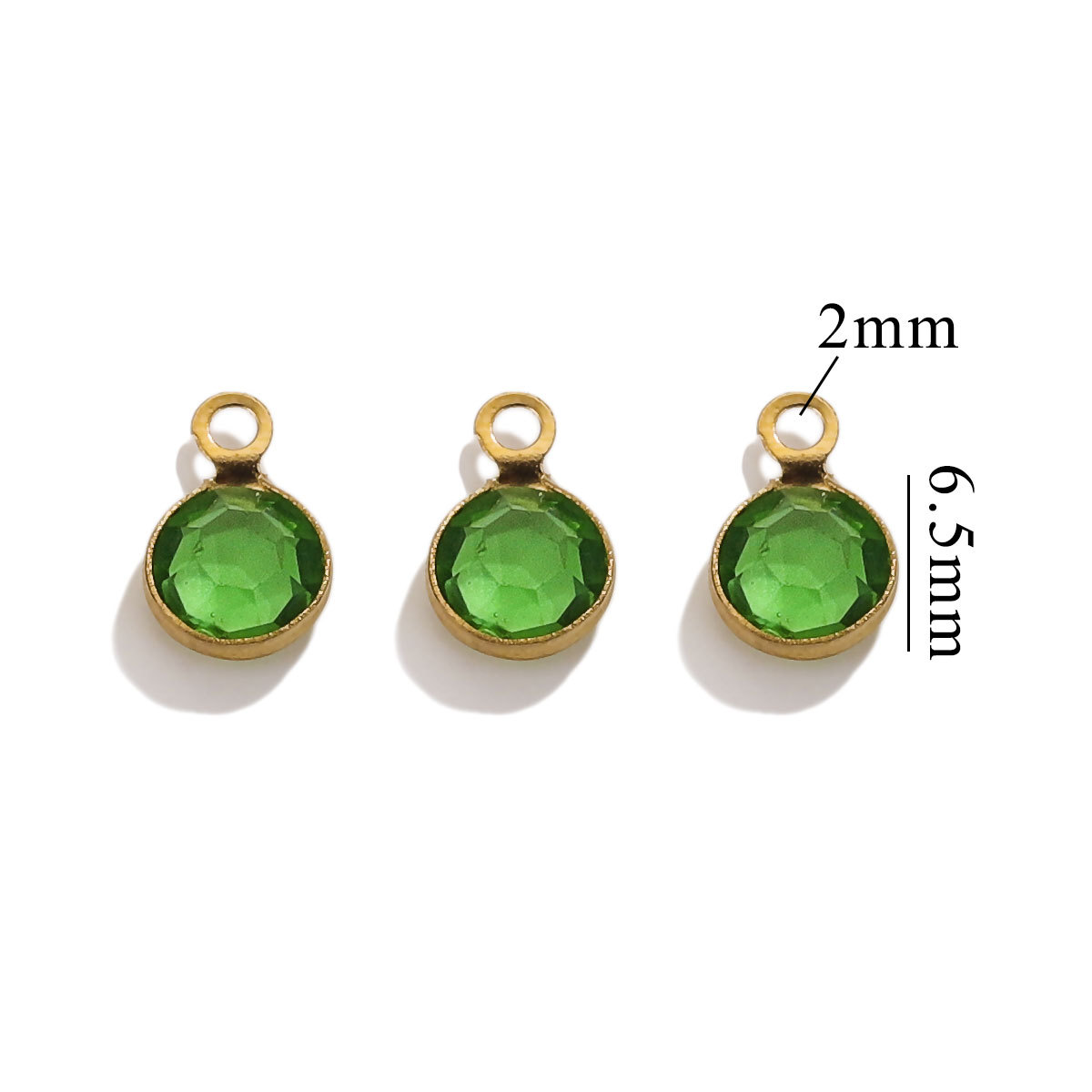 Accesorios redondos de acero inoxidable de color simple conector de cristal DIY joyería cadena collar de pulsera redonda