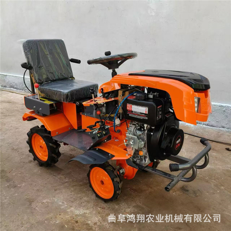 四驱乘坐式小型微耕机柴油大马力耕地机硬地深翻多功能旋耕碎土机|undefined