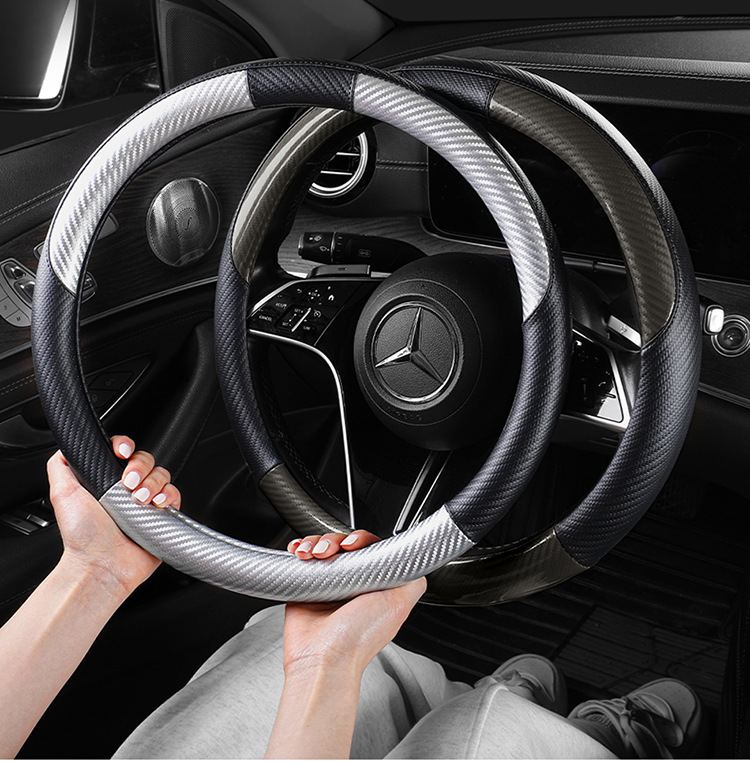 Suitable for Mercedes-Benz New C-Class Alcantar Steering Wheel Cover, Handlebar Cover, Interior Modification, Anti-Slip, Universal for All Seasons