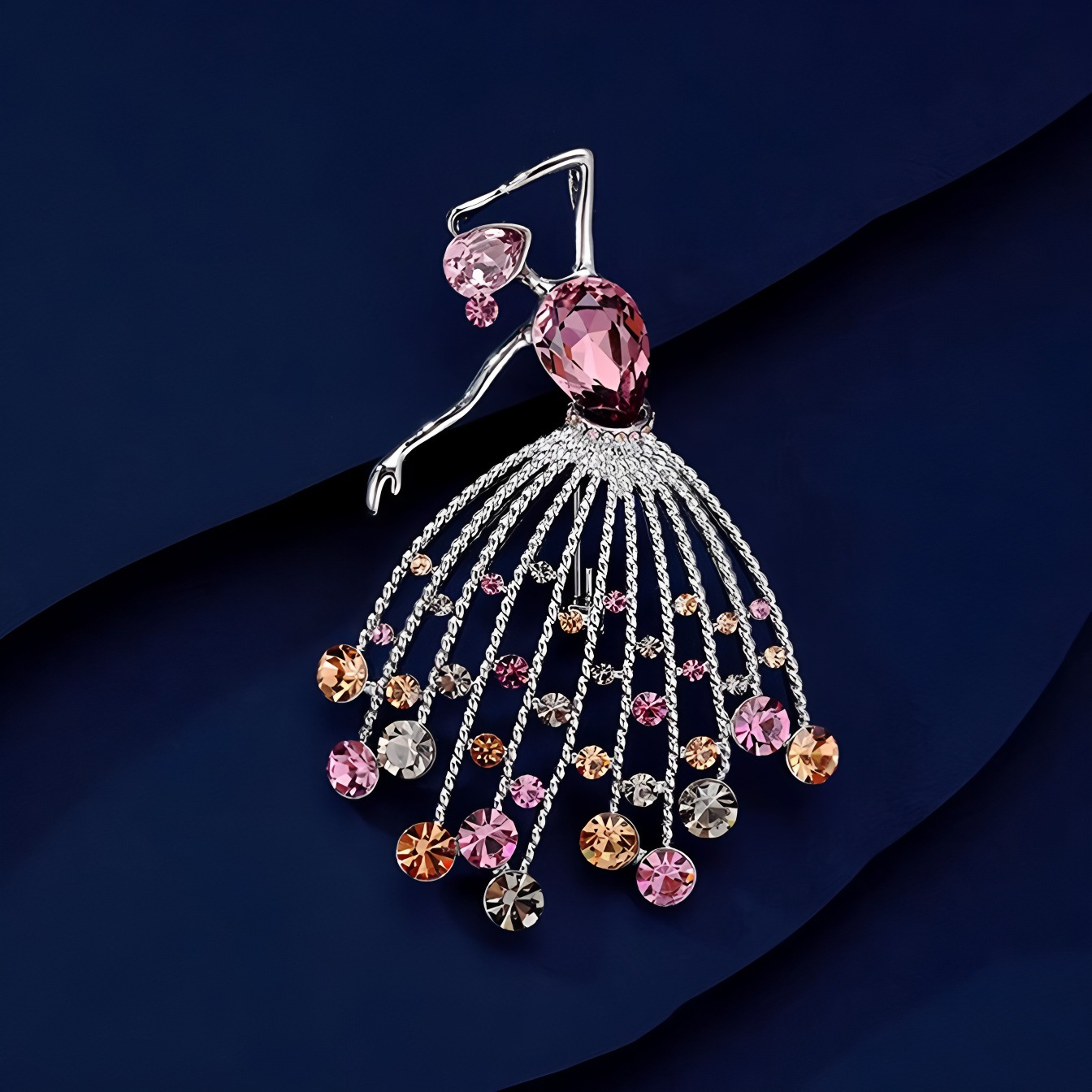 Broche danseuse ballett en cristal élégante accessoire robe_voghion.com