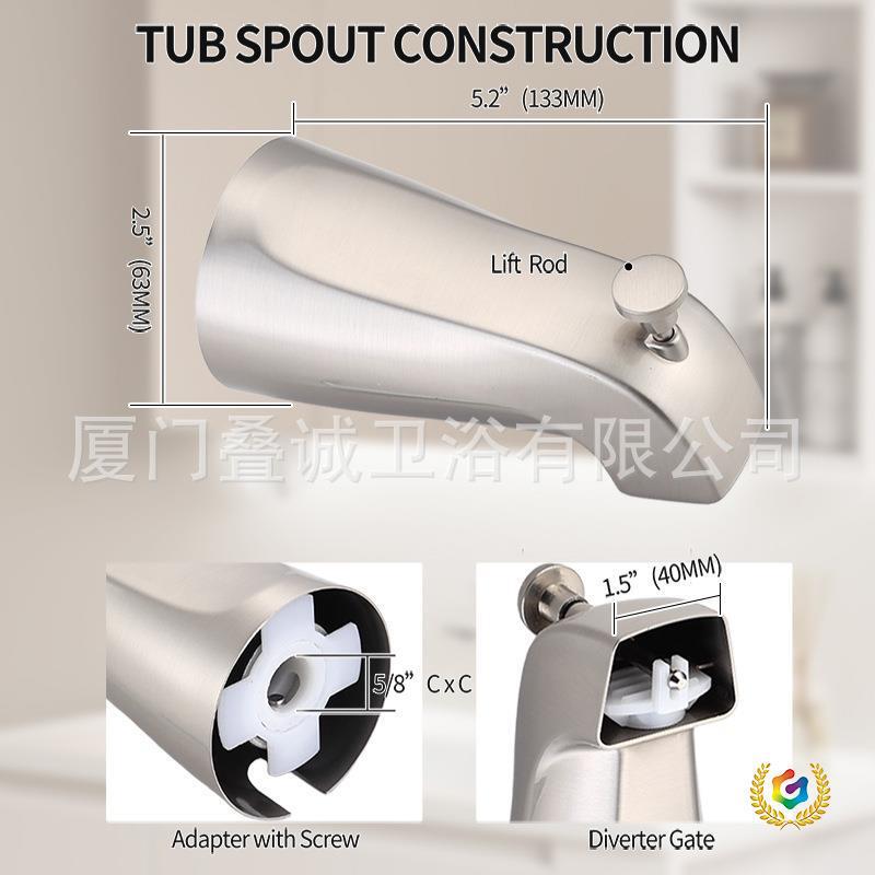 ◉ Amazon North America Australia Nickel-Plated Brushed Concealed Bathtub Faucet Pull-Up Type Bottom Outlet in Stock Wholesale